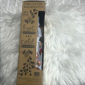 Enesco Allen Designs Hedgehog & Mushroom Water Bottle Size 17 oz Stainless Steel